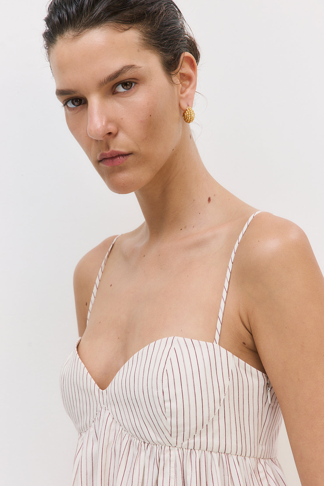 Cupped Poplin Maxi Dress