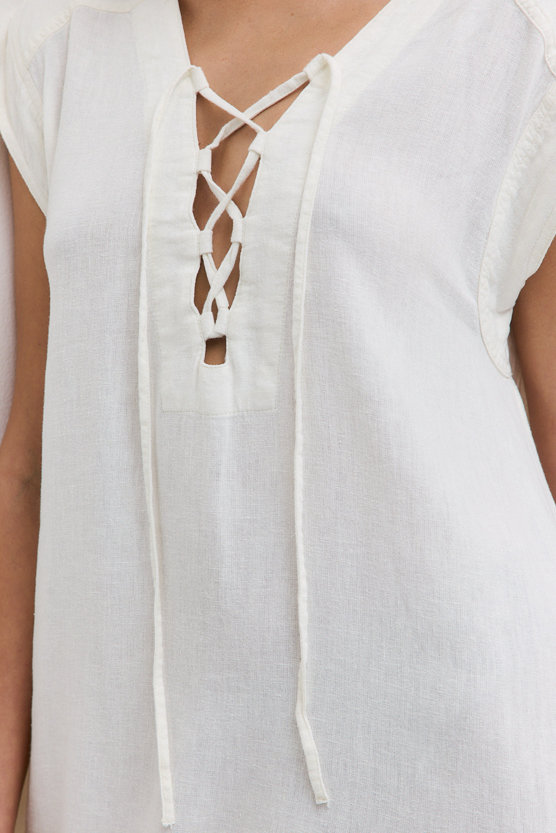 Linen String Tie Dress - Dé Rococo
