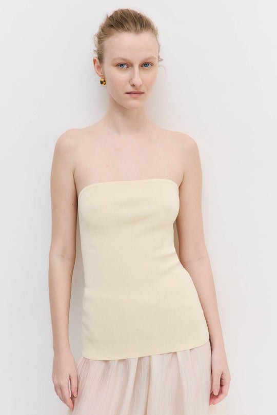 Tight Ribbed Strapless Top - Dé Rococo