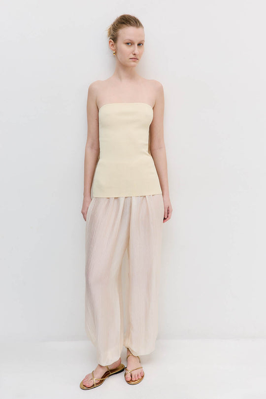 Tight Ribbed Strapless Top