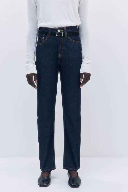 No.6| High Waisted Straight Full Length Denim - Dé Rococo
