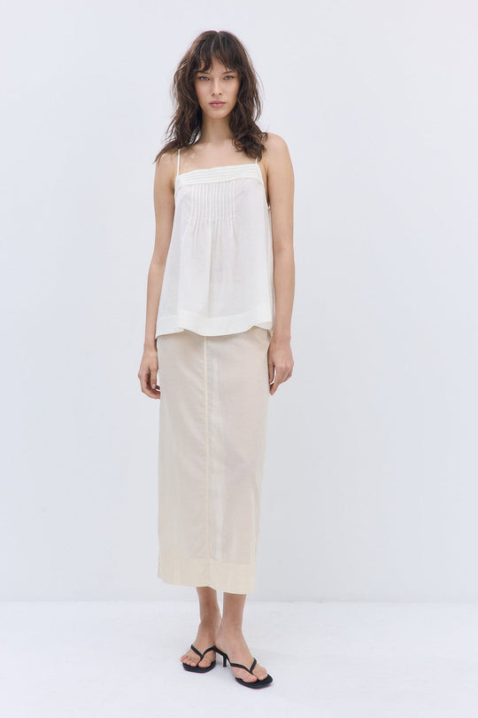 Semi Sheer Pleated Flowy Tank Top - Dé Rococo