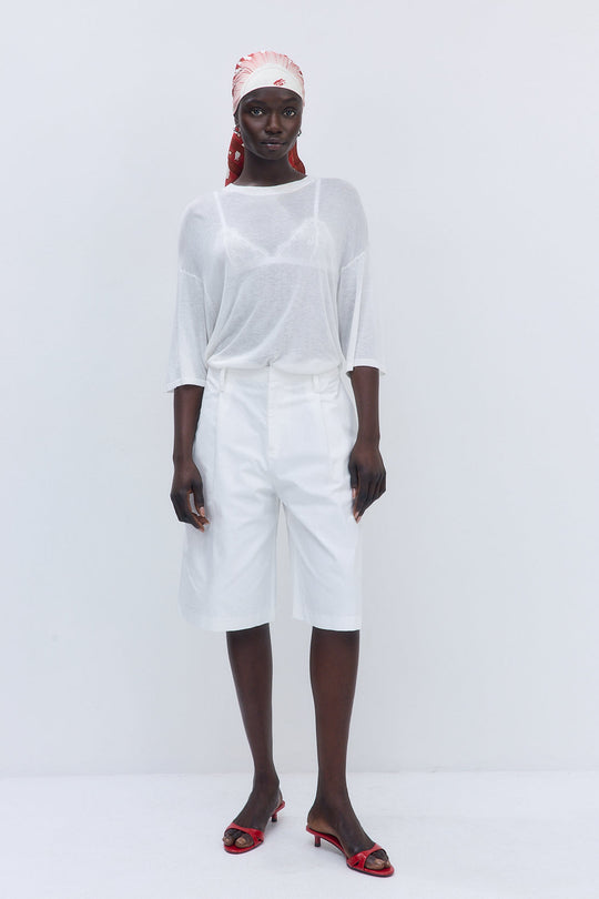 Mid Rise Bermuda Shorts