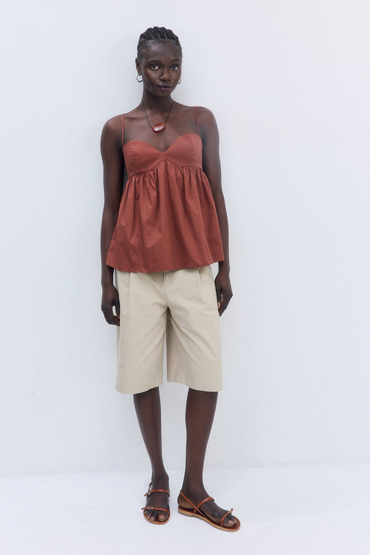 Cupped Poplin Top - Dé Rococo