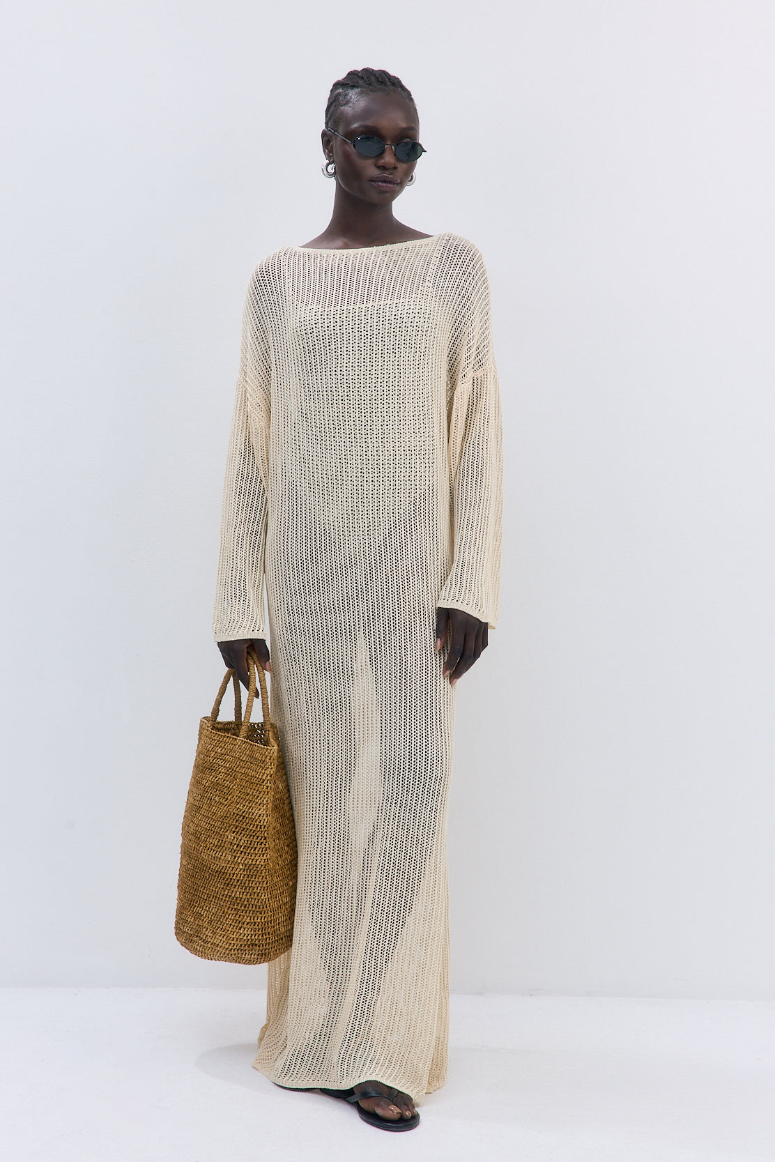 Long Sleeve Crochet Maxi Dress