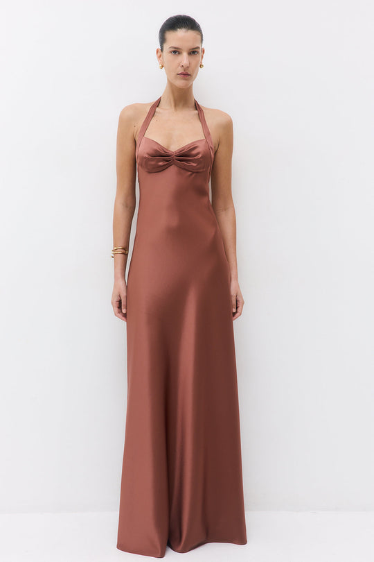 Satin Cup Maxi Dress - Dé Rococo