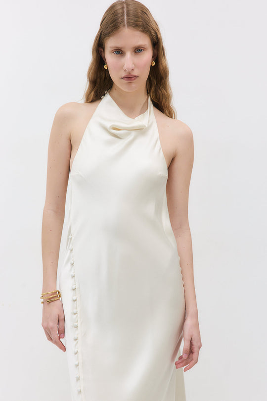Satin Drape Maxi Dress - Dé Rococo