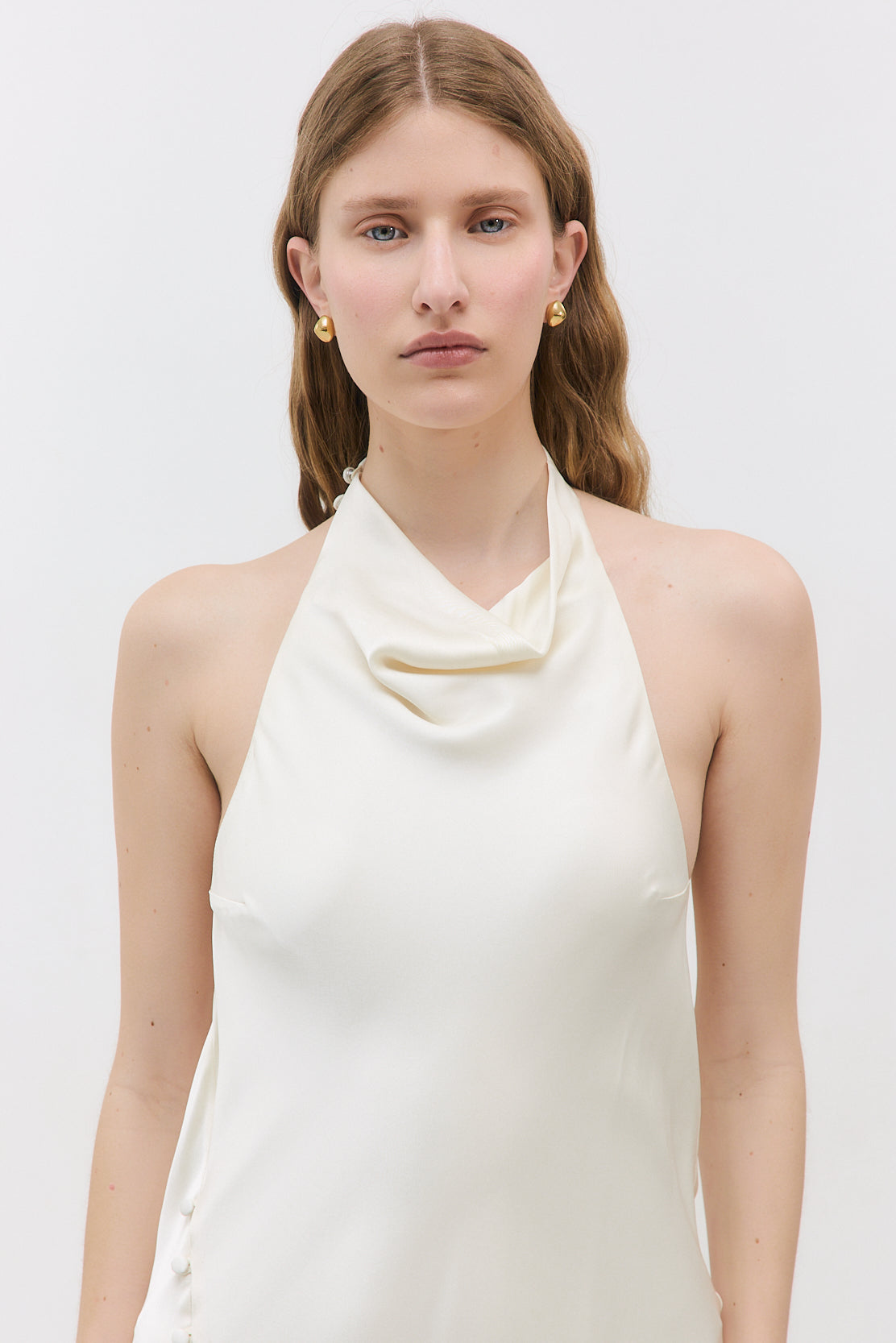 Satin Drape Maxi Dress