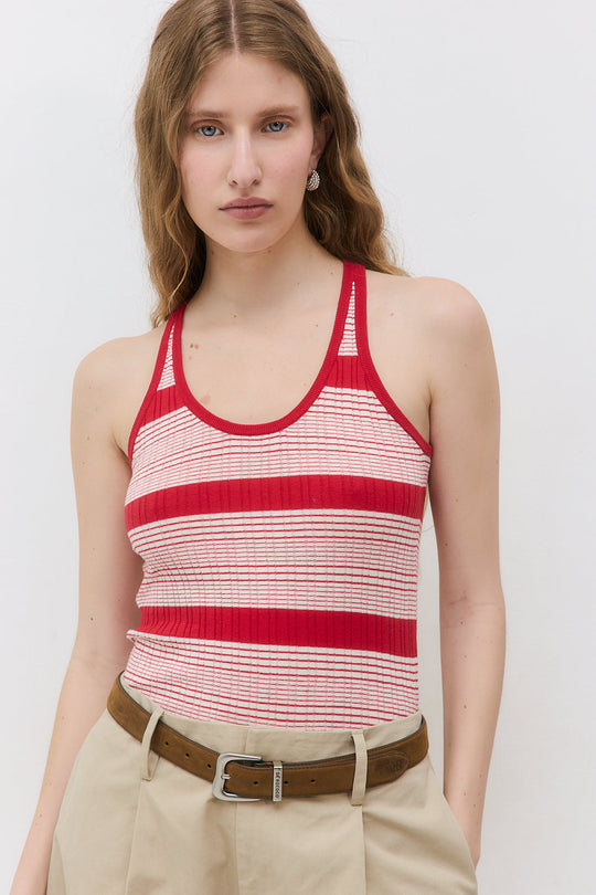 Ribbed Striped Tank Top - Dé Rococo