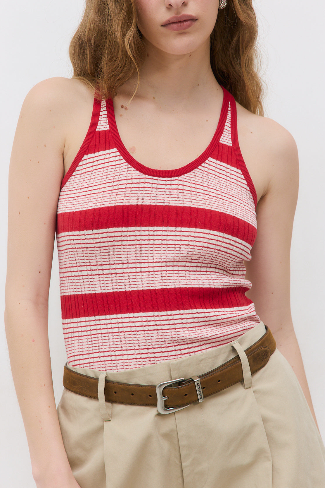 Ribbed Striped Tank Top - Dé Rococo