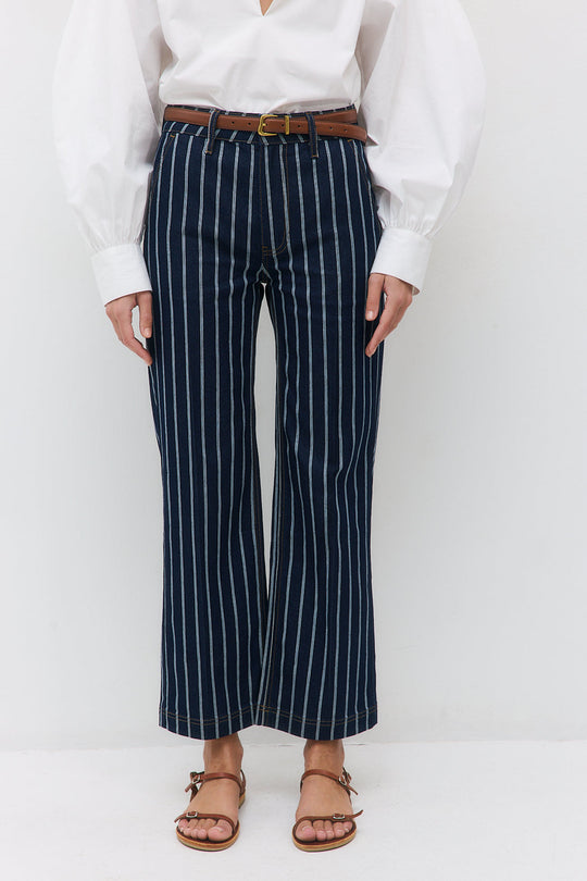 Striped Drill Relaxed Pants - Dé Rococo