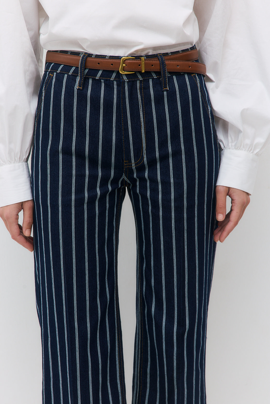 Striped Drill Relaxed Pants - Dé Rococo