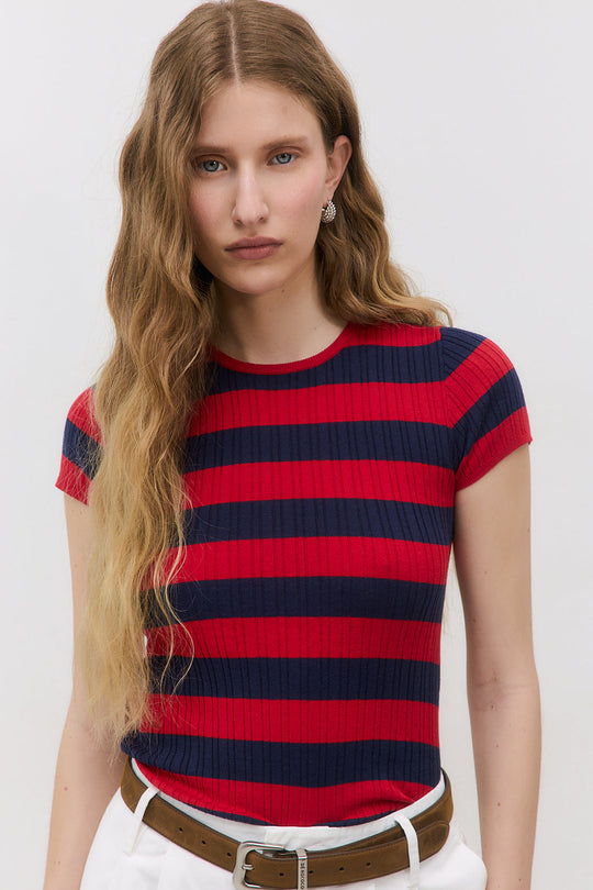 Ribbed Striped Top - Dé Rococo