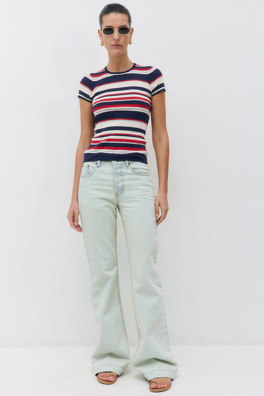 Ribbed Striped Top - Dé Rococo