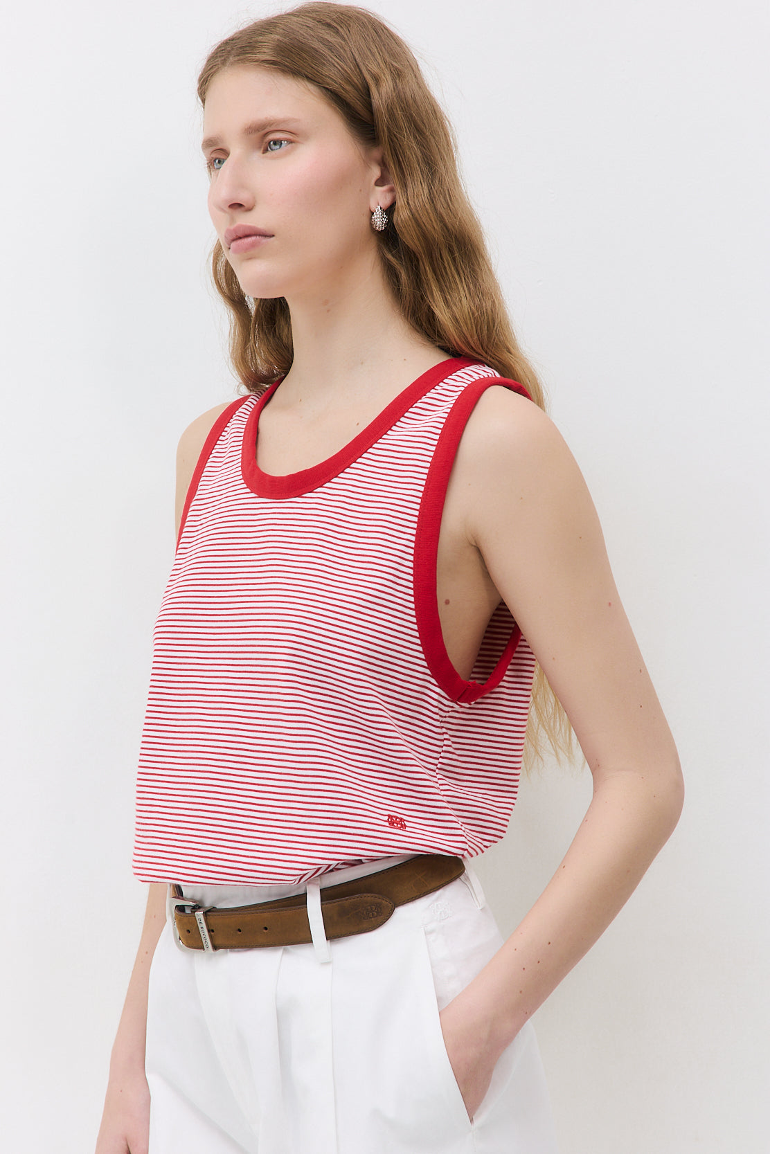 Striped Cotton Tank Top - Dé Rococo