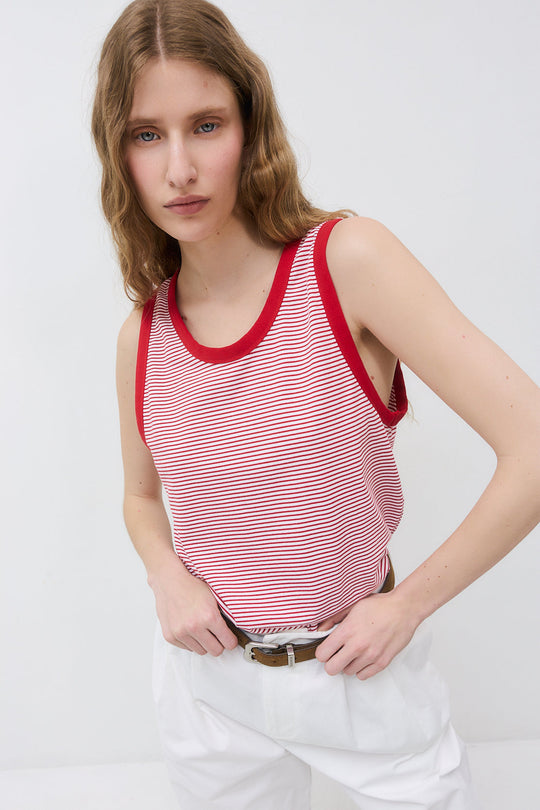 Striped Cotton Tank Top - Dé Rococo