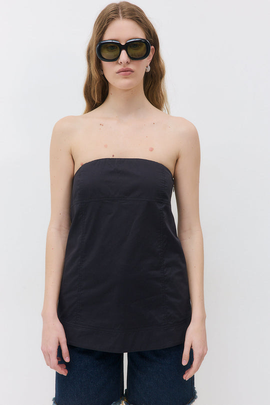 Strapless Poplin Top
