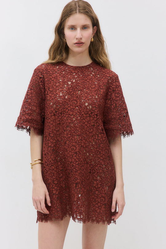 Boxy Lace Mini Dress
