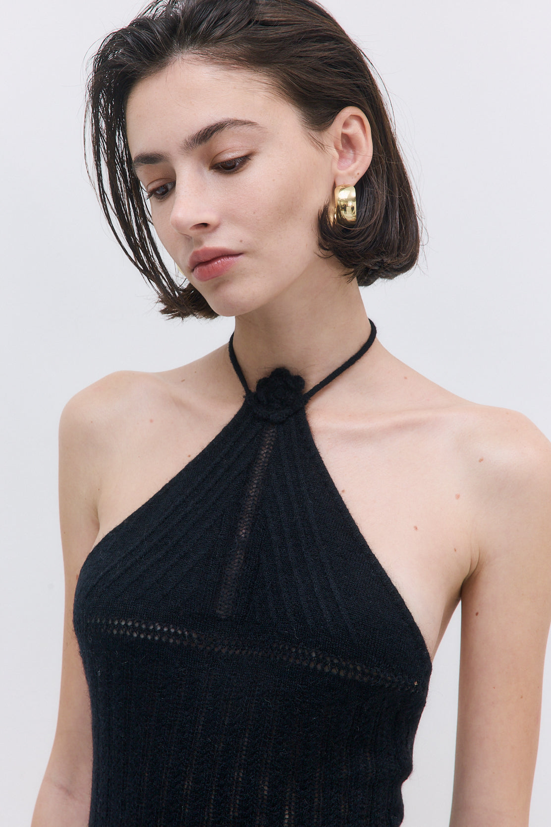 Fuzzy Halter Mini Dress