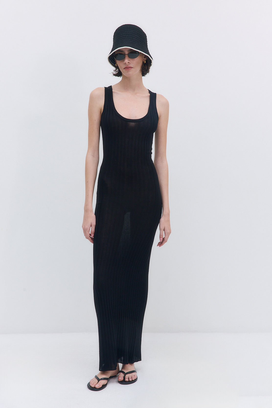 Deep Scoop Ribbed Maxi Dress