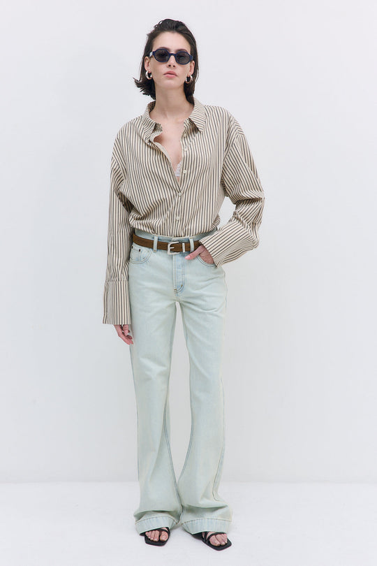Wide Cuff Poplin Button Down