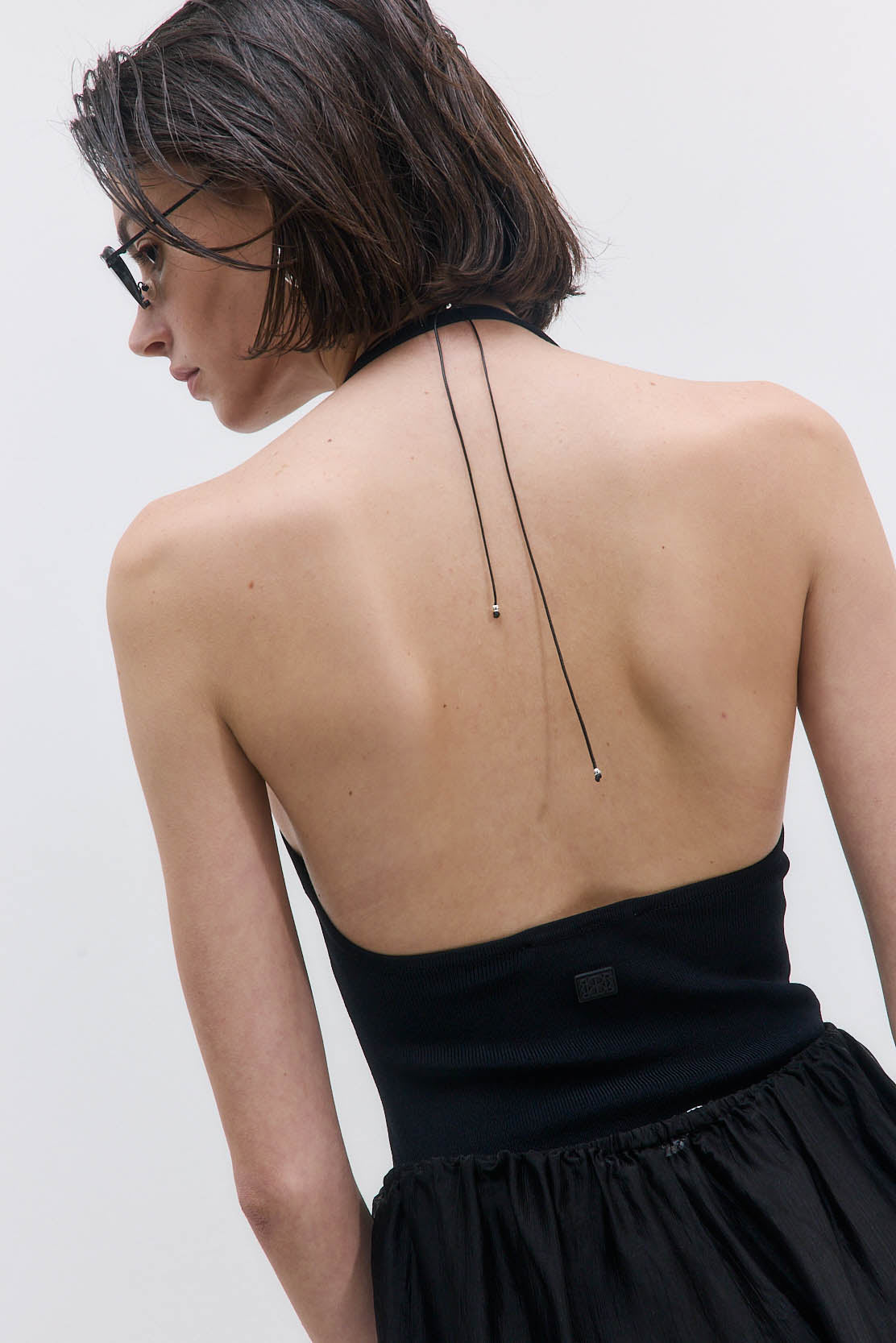 Tight Ribbed Halter Neck