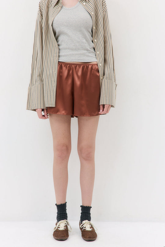 Mid Waist Satin Shorts - Dé Rococo