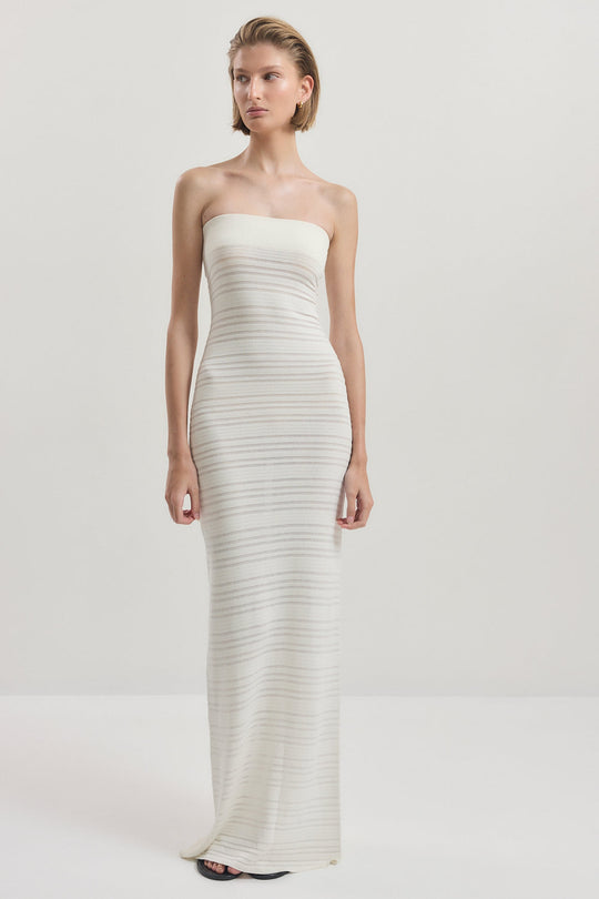 Strapless Ribbed Tube Dress