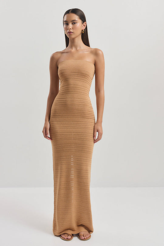 Strapless Ribbed Tube Dress