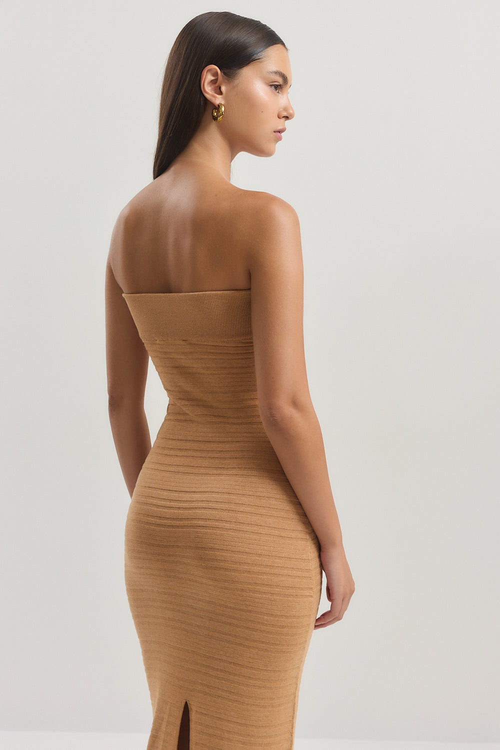 Strapless Ribbed Tube Dress