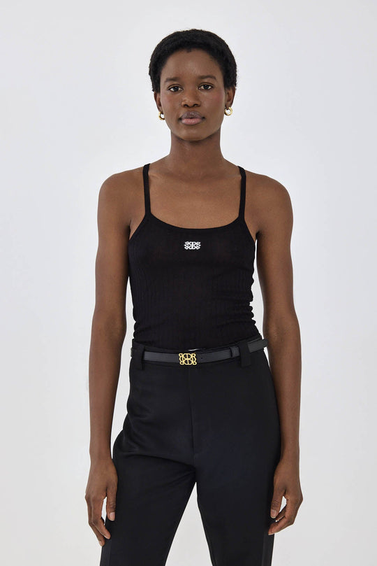 Sheer Knit Logo Tank Top - Dé Rococo