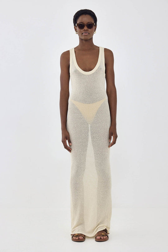 Crochet Deep Scoop Maxi Dress - Dé Rococo