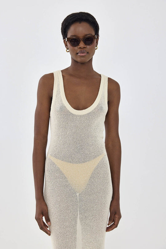 Crochet Deep Scoop Maxi Dress - Dé Rococo