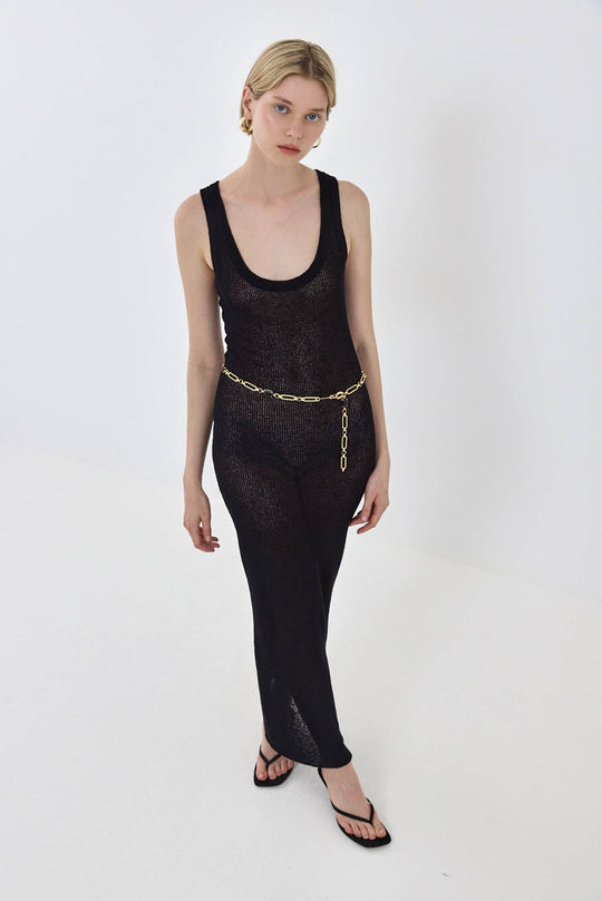 Crochet Deep Scoop Maxi Dress - Dé Rococo