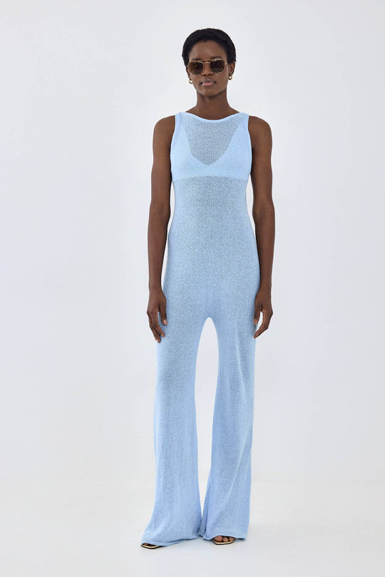 Crochet Collared Jumpsuit - Dé Rococo