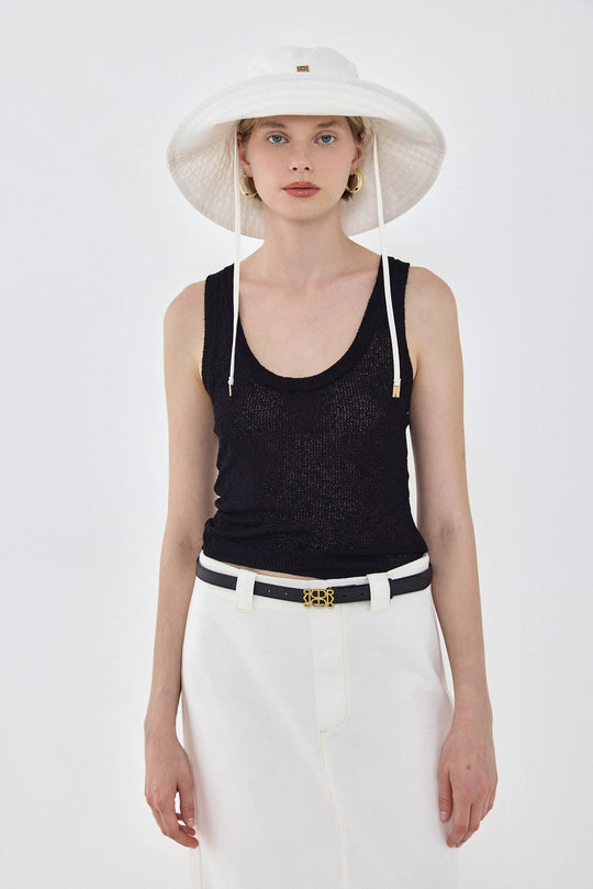 Crochet Deep Scoop Tank Top - Dé Rococo