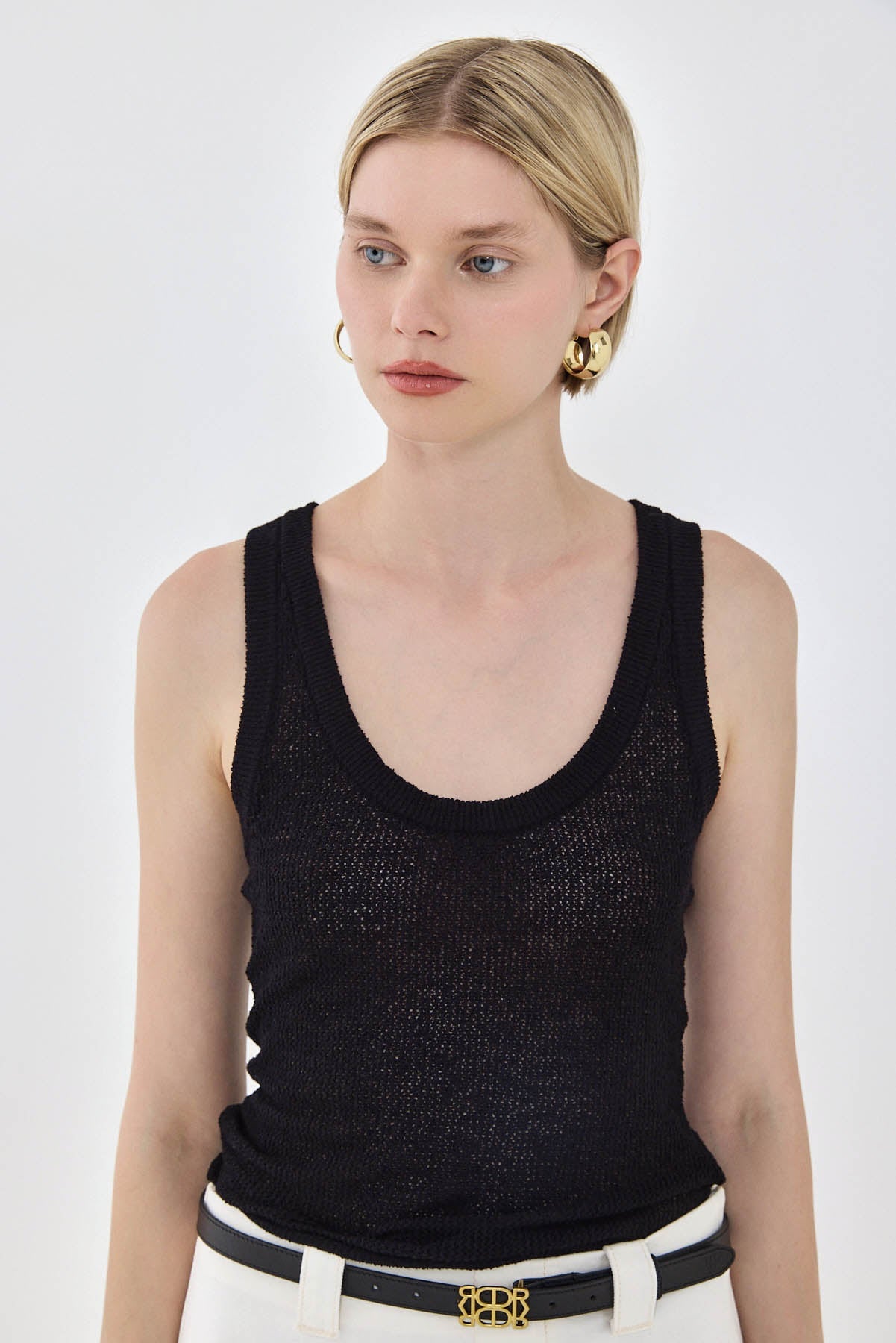 Crochet Deep Scoop Tank Top - Dé Rococo