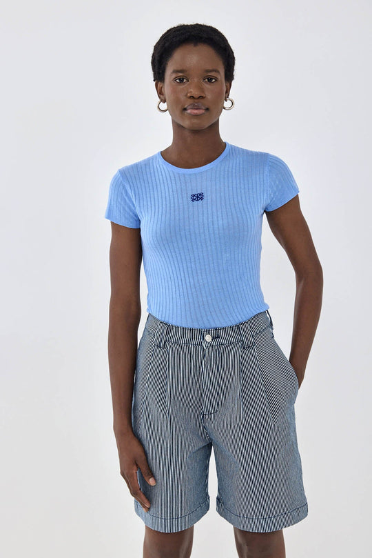 Sheer Knit Logo T Shirt - Dé Rococo