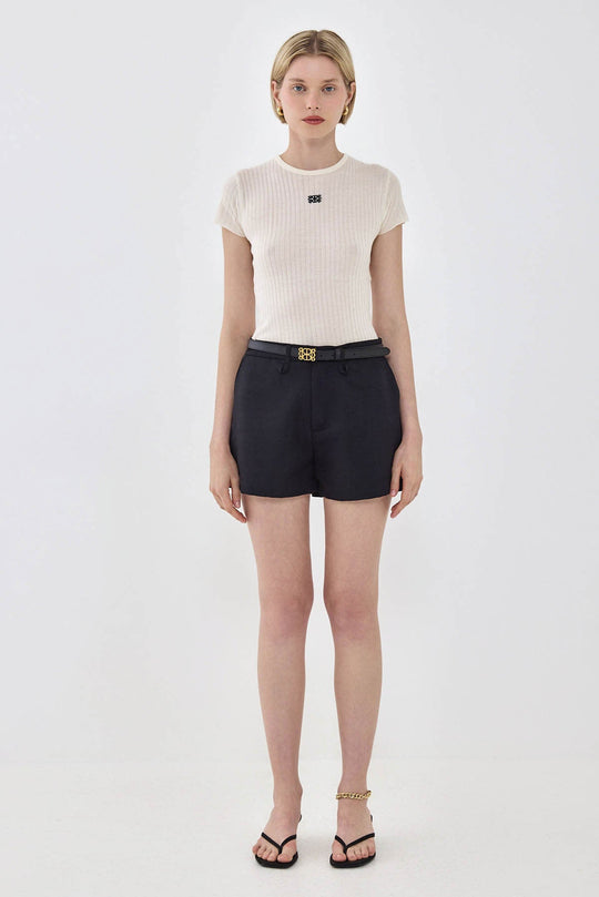 Sheer Knit Logo T Shirt - Dé Rococo