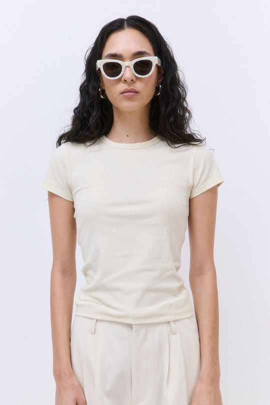 Classic Ribbed Fitted T Shirt - Dé Rococo