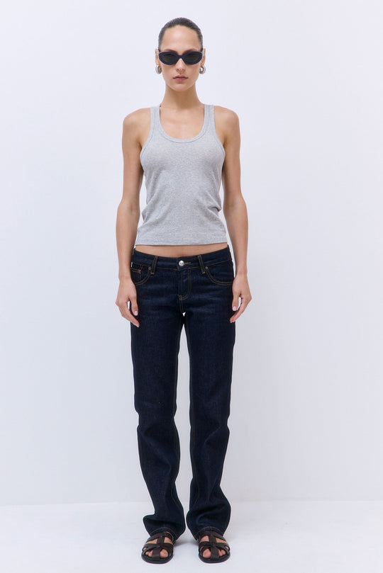 Classic Ribbed Low Scoop Tank - Dé Rococo