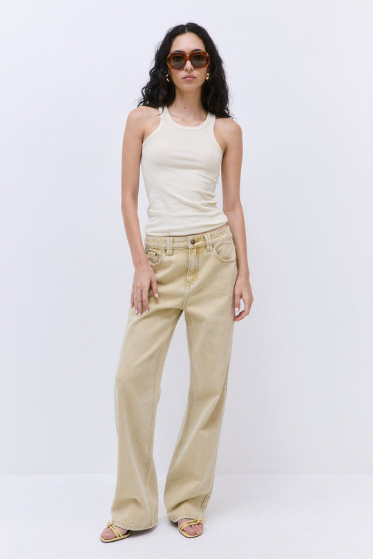 Classic Ribbed High Scoop Tank - Dé Rococo