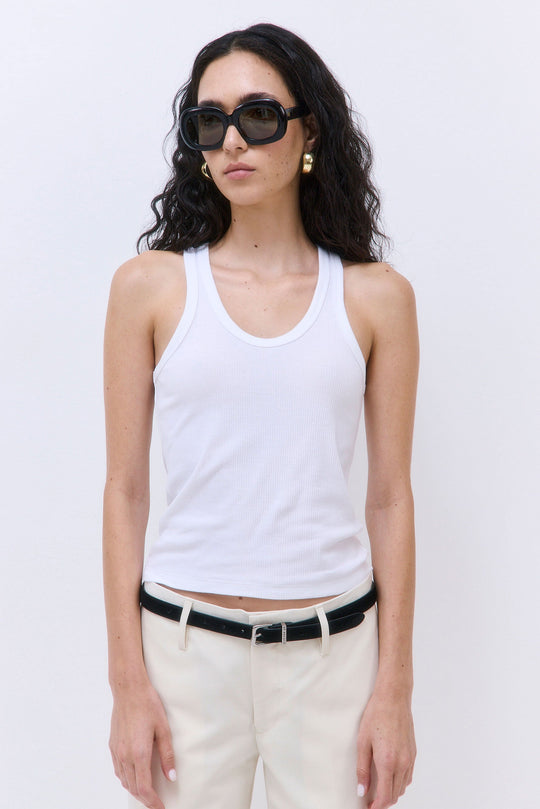Classic Ribbed Low Scoop Tank - Dé Rococo