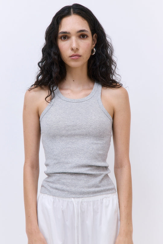 Classic Ribbed High Scoop Tank - Dé Rococo