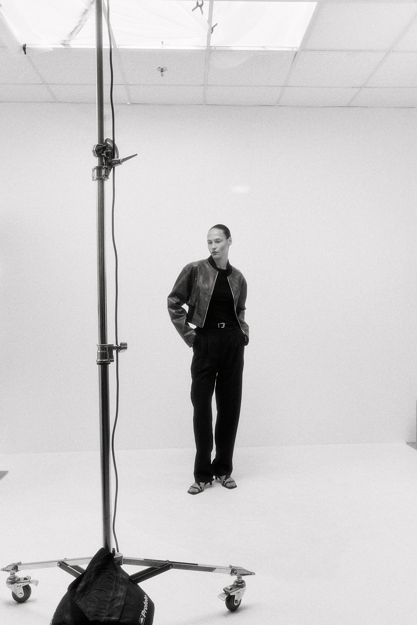 Cropped Vegan Leather Bomber Jacket
