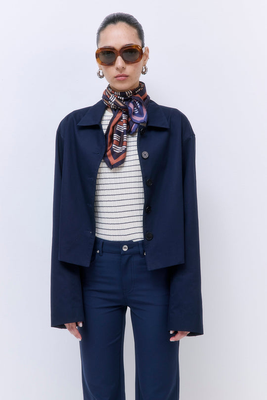 Straight Cropped Trench Coat