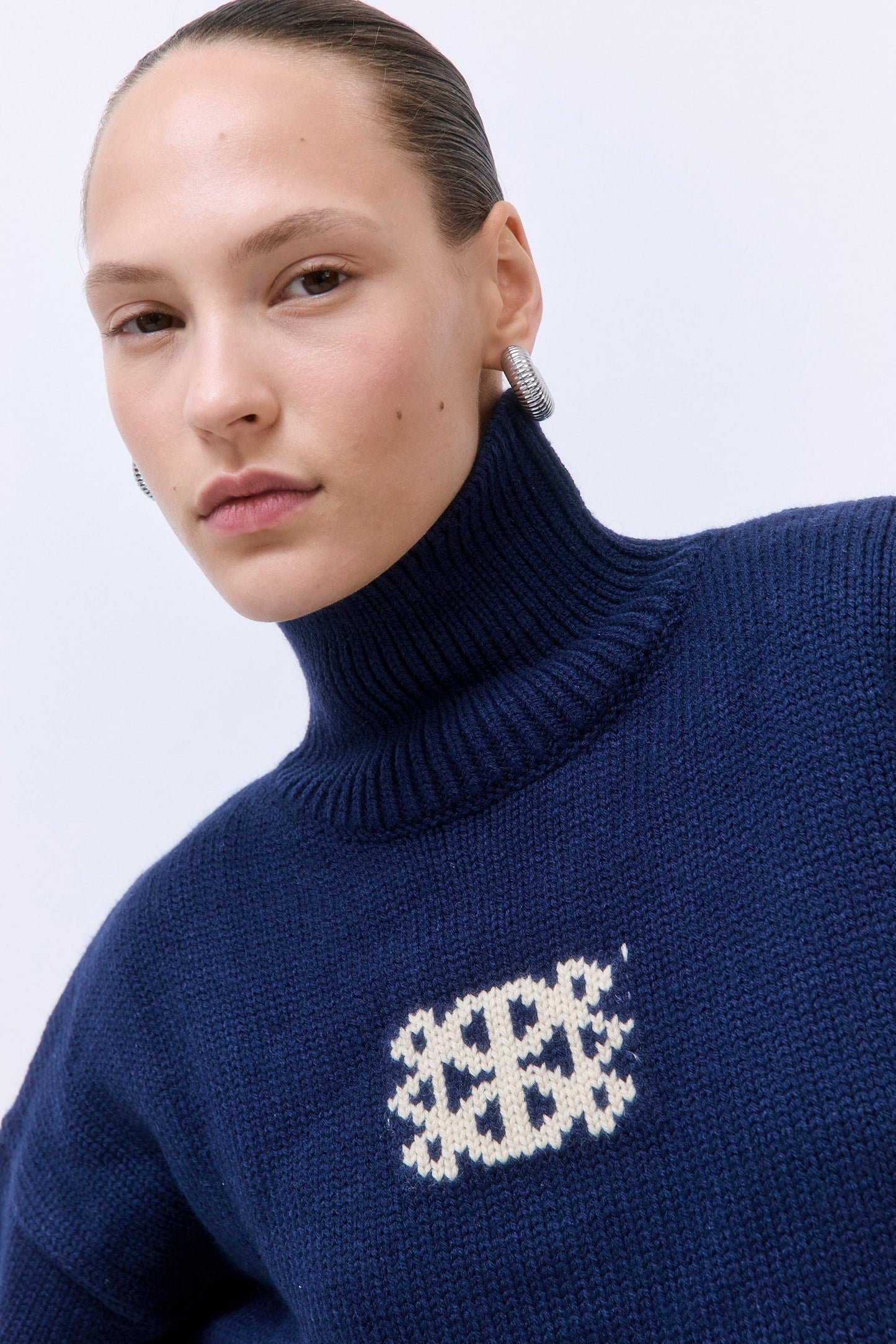 Turtleneck Intarsia Jumper