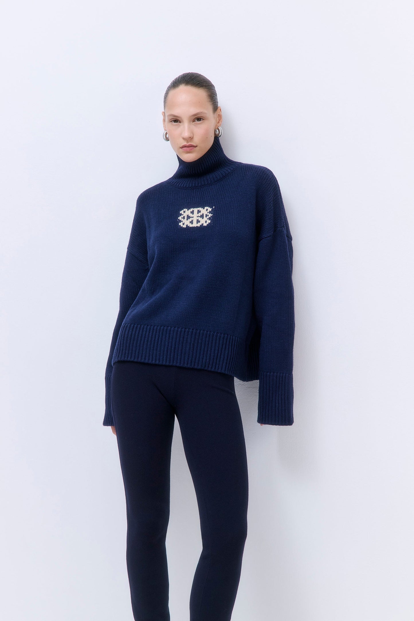 Turtleneck Intarsia Jumper - Dé Rococo