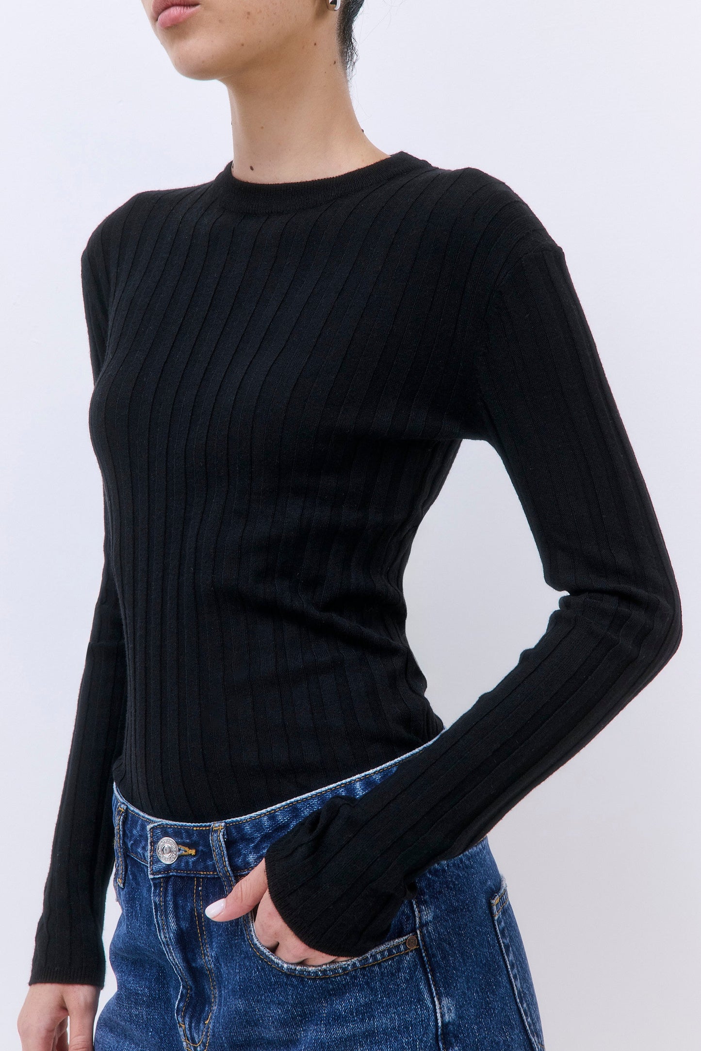 Soft Ribbed Crew Neck
