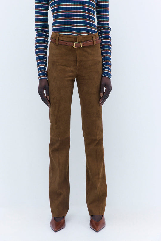 Suede Bootcut Pants